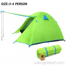 WEANAS 2-3 Backpacking Tent Double Layer Large Space for Outdoor Camping LimeGreen